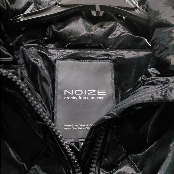 Noize Black Quilted Puffer Jacket Women's Small Vegan Winter Ski Coat Cozycore - Picture 11 of 16